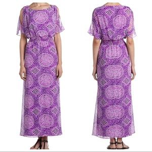 Laundry Amethyst Geo Mosaic Print Long Maxi Dress